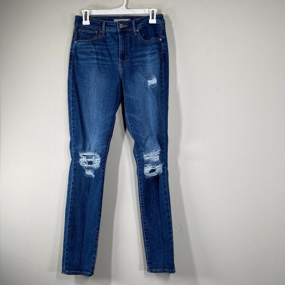 Levi's 721 Skinny Denim Jeans Women's 28 Blue Distressed Casual Pants